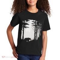 Graphic Bear Forest Wildlife Silhouette Mist Wilderness Kids T-Shirt thumb 2