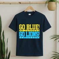 Go Blues Go Lions On Sunday Football Fan T-Shirt thumb 2