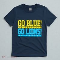 Go Blues Go Lions On Sunday Football Fan T-Shirt thumb 5