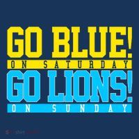 Go Blues Go Lions On Sunday Football Fan T-Shirt thumb 7