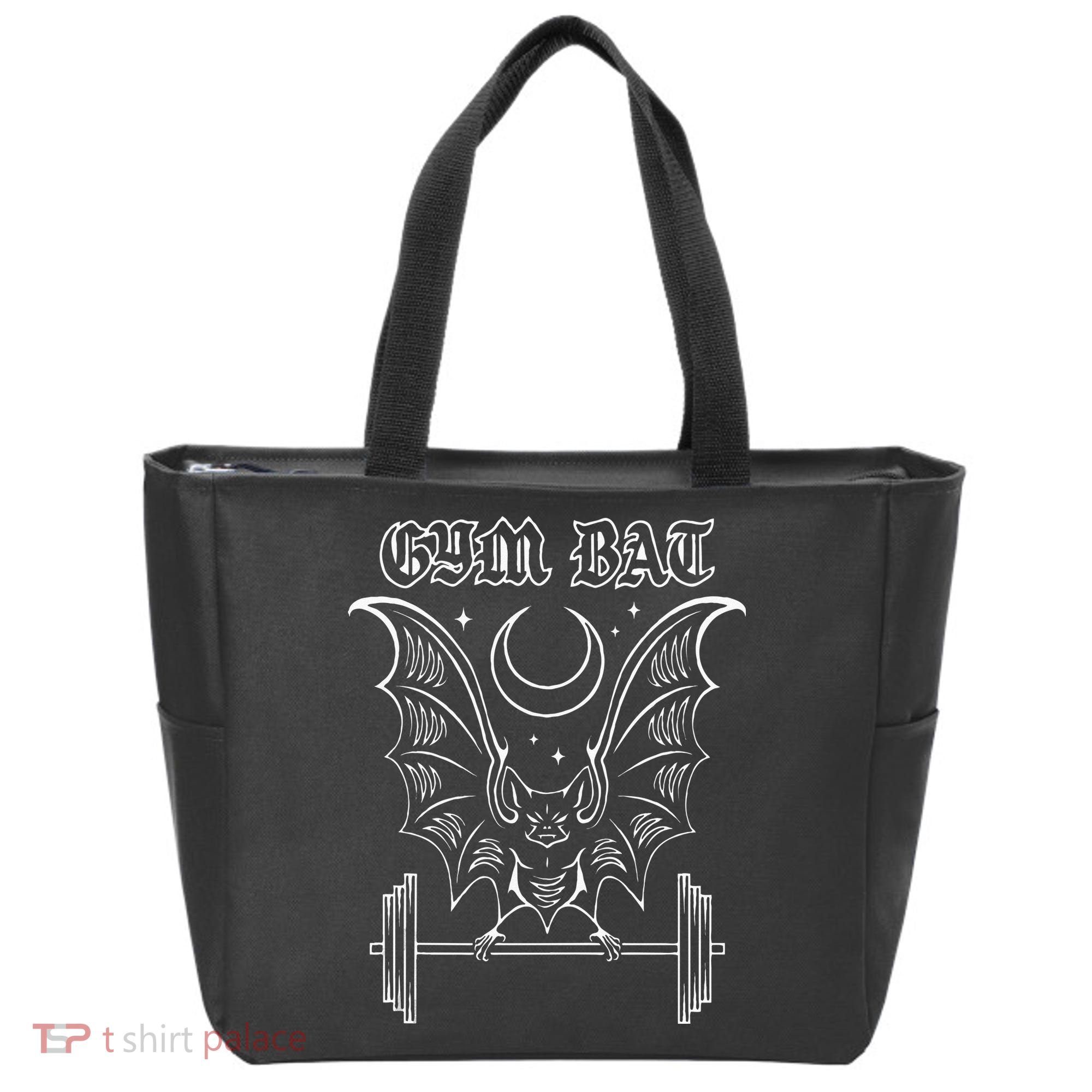 Gym Bat Gothlete Workout Vampire Bat And Moon Healthy Goth Tote Bag