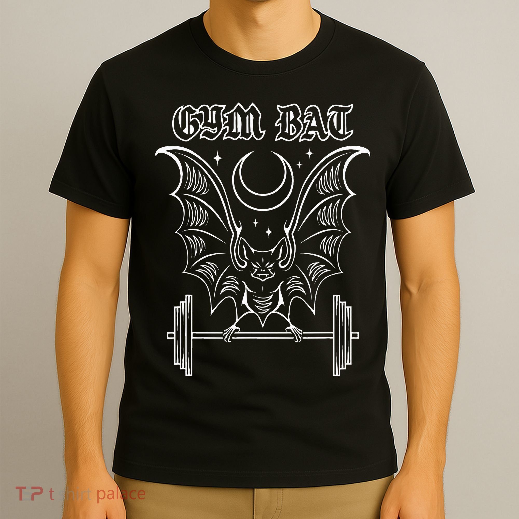 Gym Bat Gothlete Workout Vampire Bat And Moon Healthy Goth T-Shirt