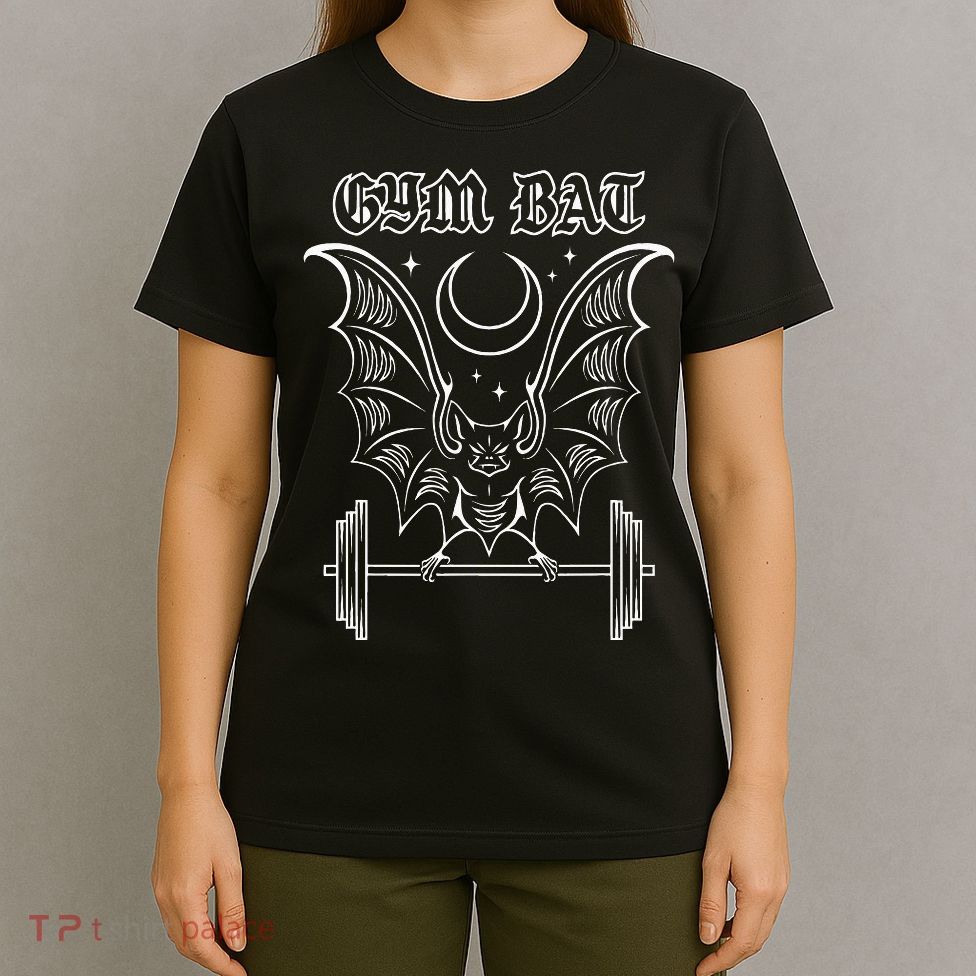 Gym Bat Gothlete Workout Vampire Bat And Moon Healthy Goth T-Shirt