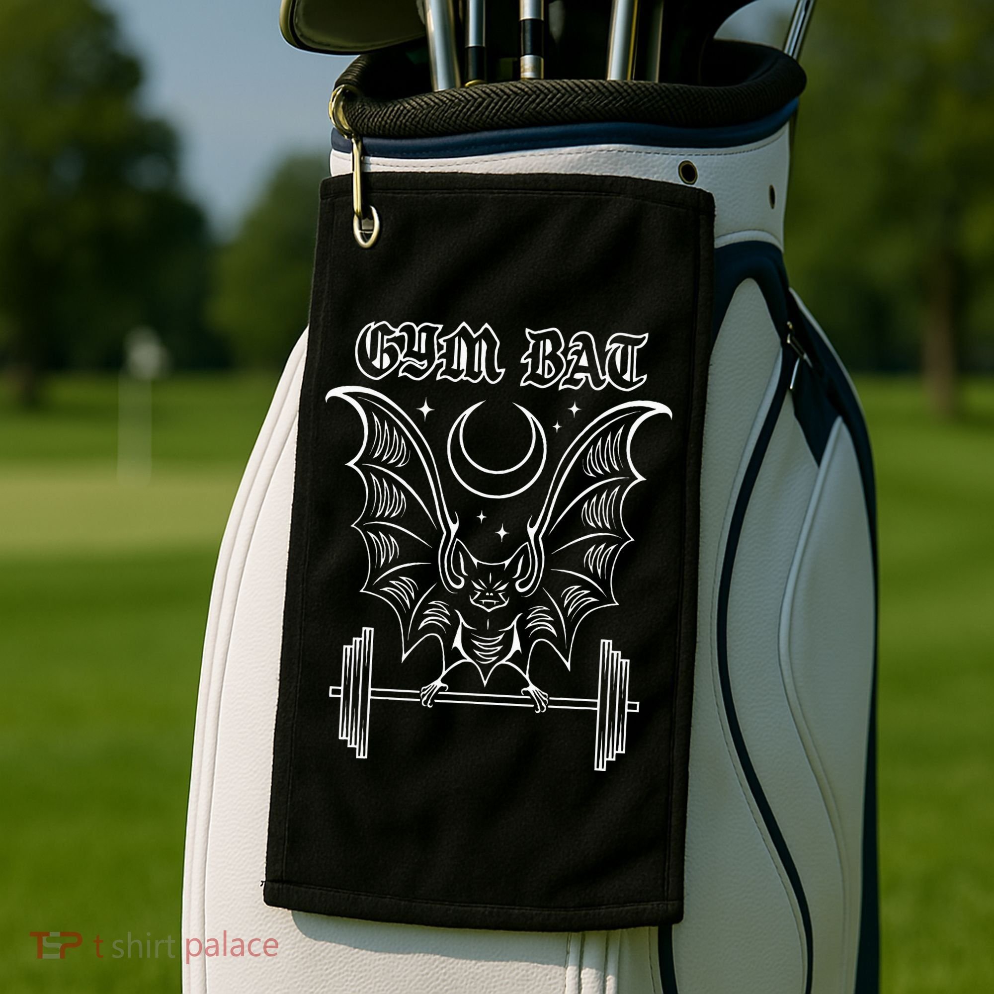 Gym Bat Gothlete Workout Vampire Bat And Moon Healthy Goth Golf Towel