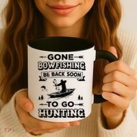 Gone Bowfishing Gift Bowfisher Hunting Tee Hunter Gift Coffee Mug thumb 3