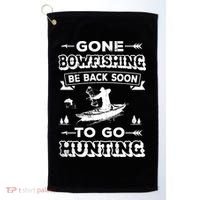 Gone Bowfishing Gift Bowfisher Hunting Tee Hunter Gift Golf Towel thumb 0