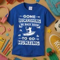Gone Bowfishing Gift Bowfisher Hunting Tee Hunter Gift Kids T-Shirt thumb 3