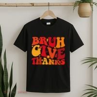 Groovy Bruh Give Thanks Cute Thanksgiving Thankful T-Shirt thumb 2