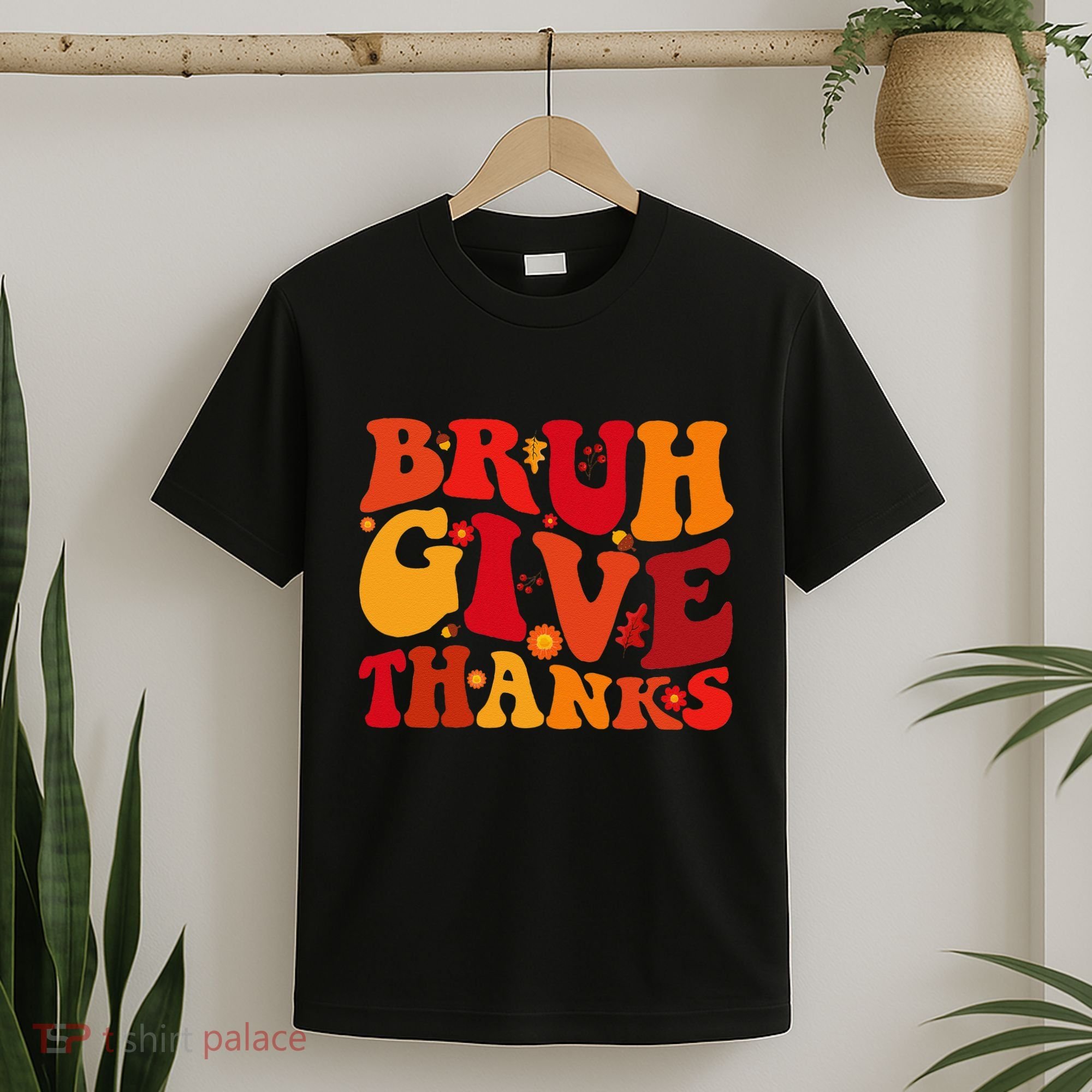 Groovy Bruh Give Thanks Cute Thanksgiving Thankful T-Shirt