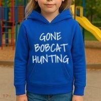 Gone Bobcat Hunting Cool Gift Kids Hoodie thumb 3