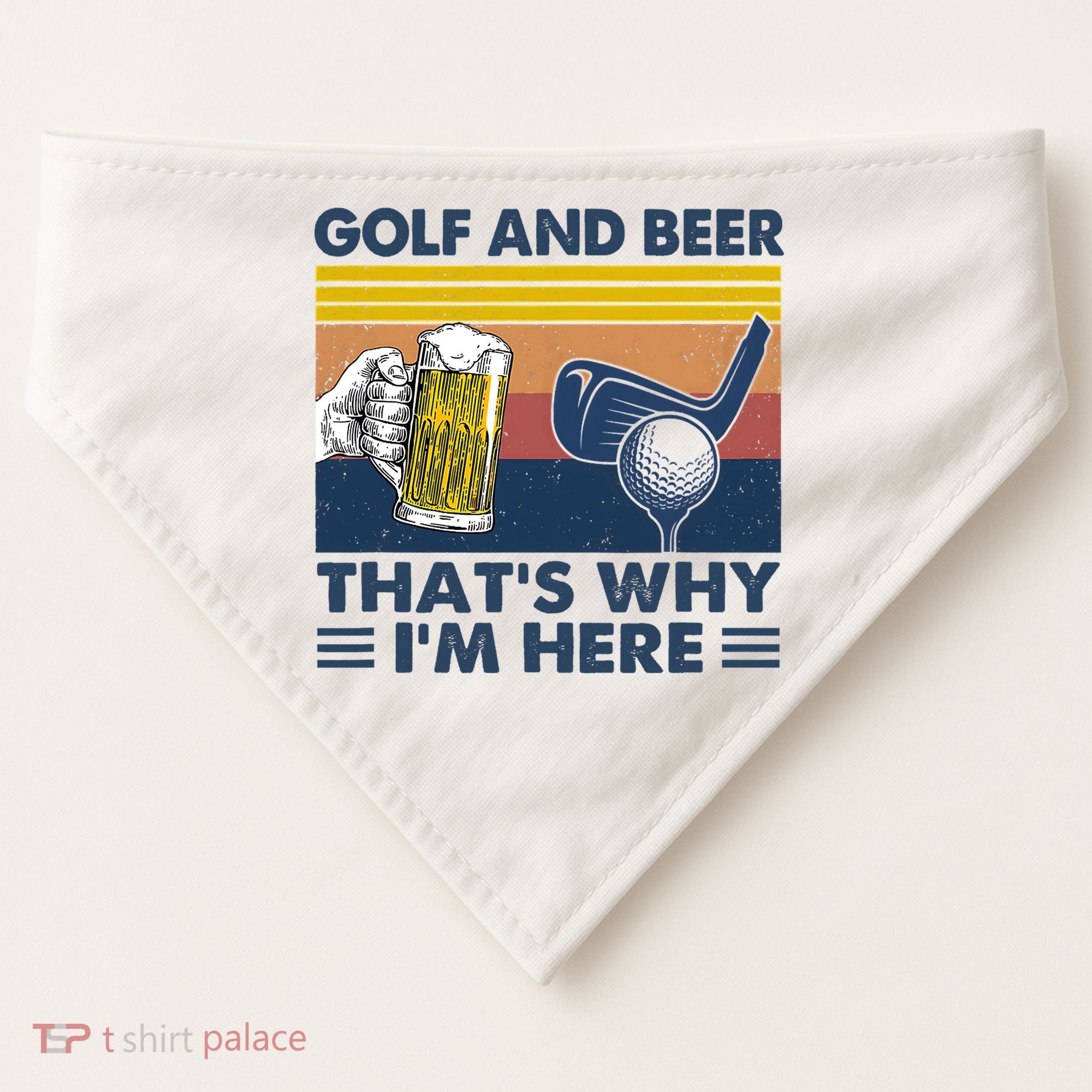 Golf Beer Joke Dad Funny Drinking Day Gift For Father's Day USA-Made Doggie Bandana
