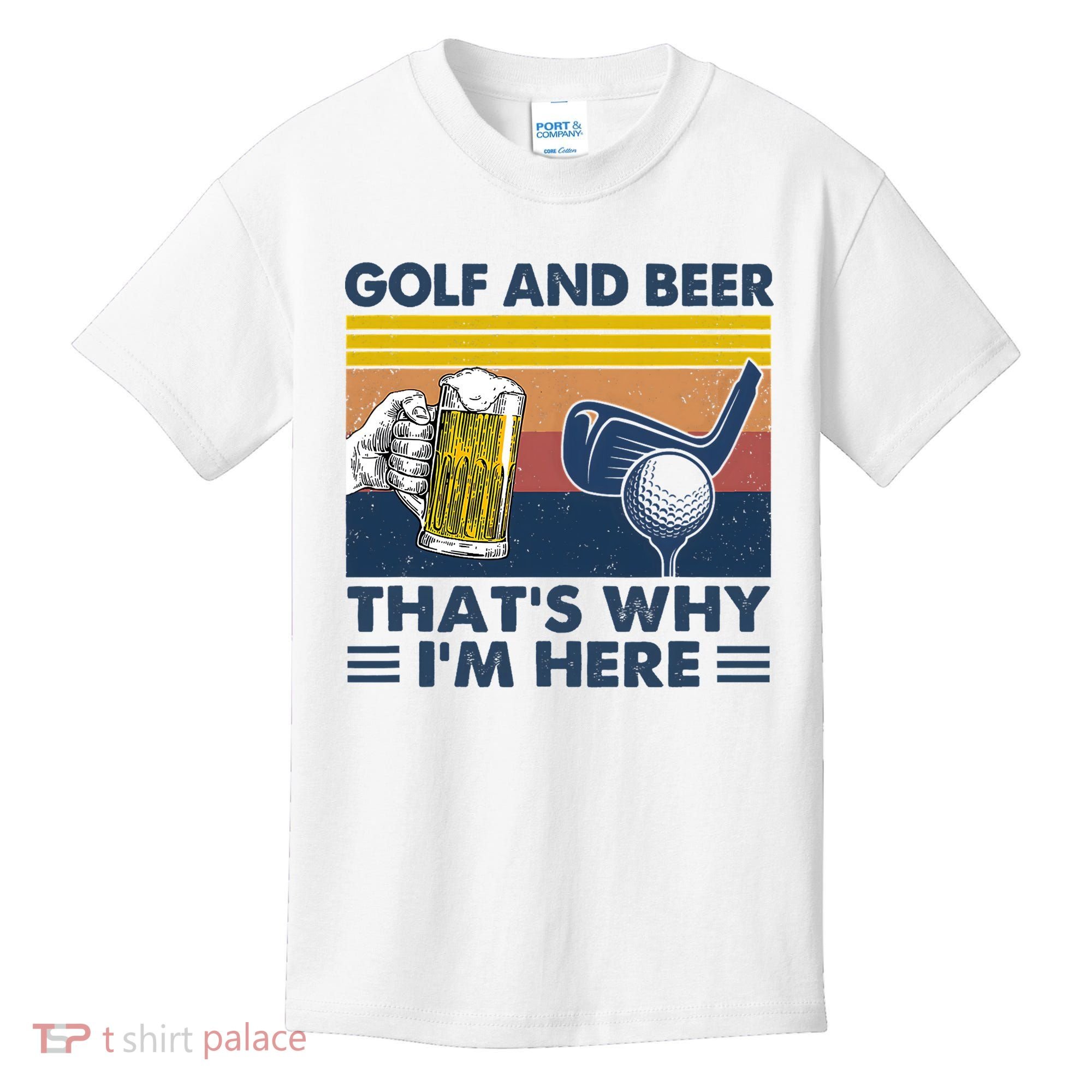 Golf Beer Joke Dad Funny Drinking Day Gift For Father's Day Kids T-Shirt