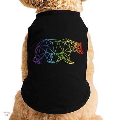 Geometric Bear Lgb Rainbow Flag Doggie Tank