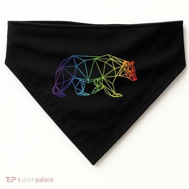 Geometric Bear Lgb Rainbow Flag USA-Made Doggie Bandana