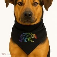 Geometric Bear Lgb Rainbow Flag USA-Made Doggie Bandana thumb 1