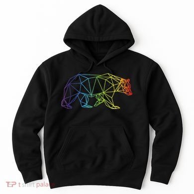 Geometric Bear Lgb Rainbow Flag Hoodie