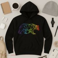 Geometric Bear Lgb Rainbow Flag Hoodie thumb 3