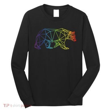 Geometric Bear Lgb Rainbow Flag Long Sleeve Shirt