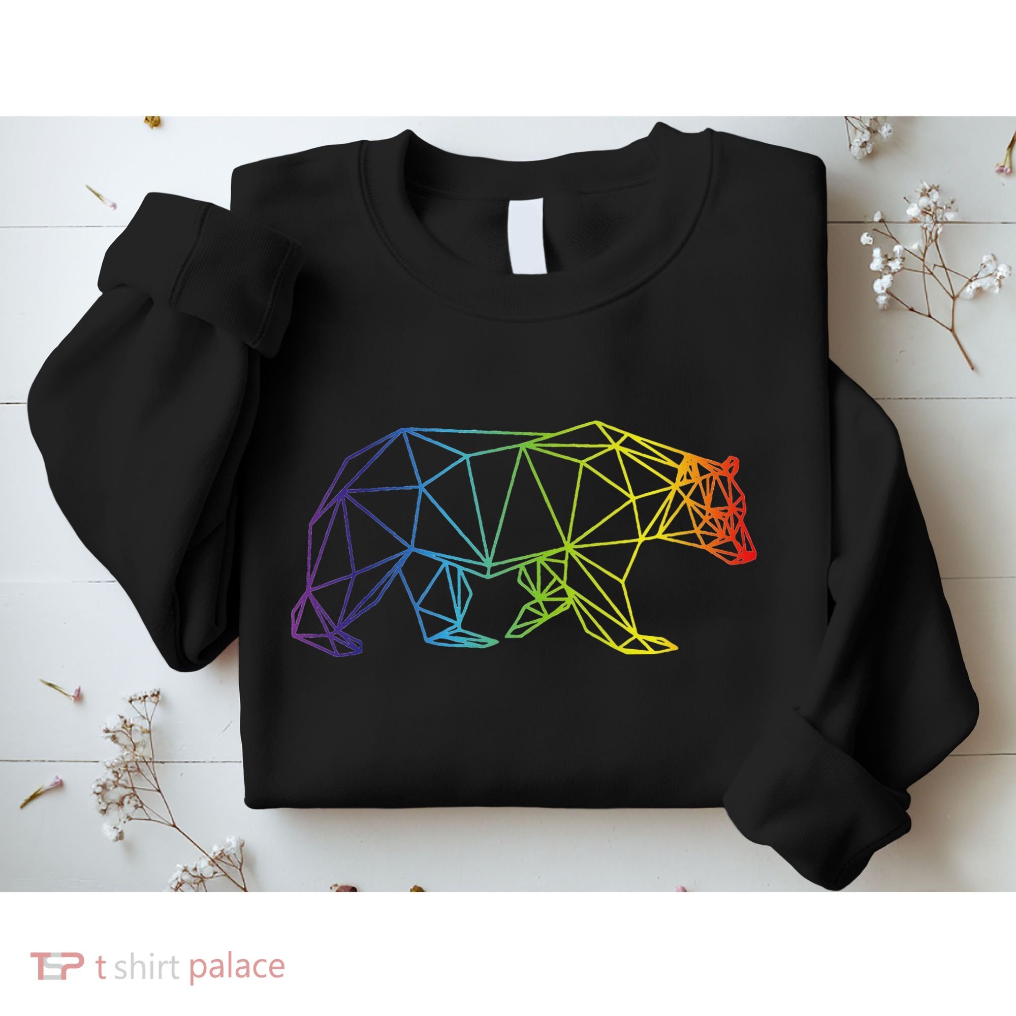 Geometric Bear Lgb Rainbow Flag Sweatshirt