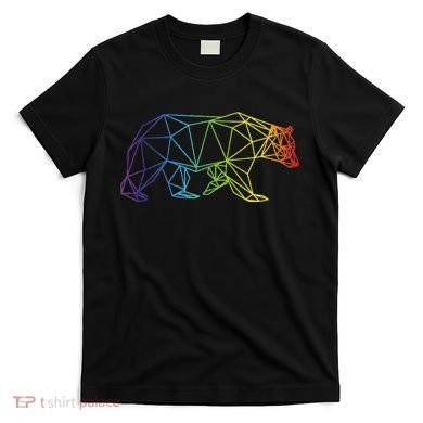 Geometric Bear Lgb Rainbow Flag T-Shirt
