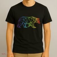 Geometric Bear Lgb Rainbow Flag T-Shirt thumb 3