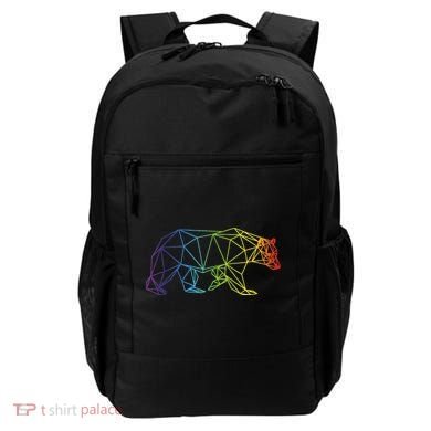 Geometric Bear Lgb Rainbow Flag Backpack