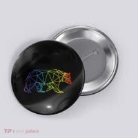 Geometric Bear Lgb Rainbow Flag Button thumb 0