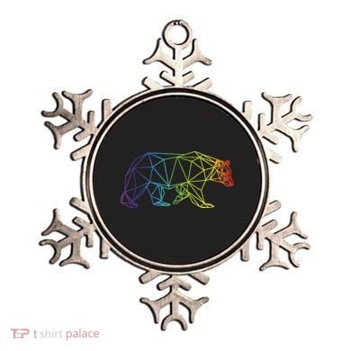 Geometric Bear Lgb Rainbow Flag Ornament