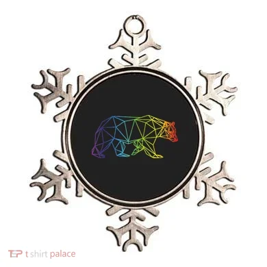 Geometric Bear Lgb Rainbow Flag Ornament