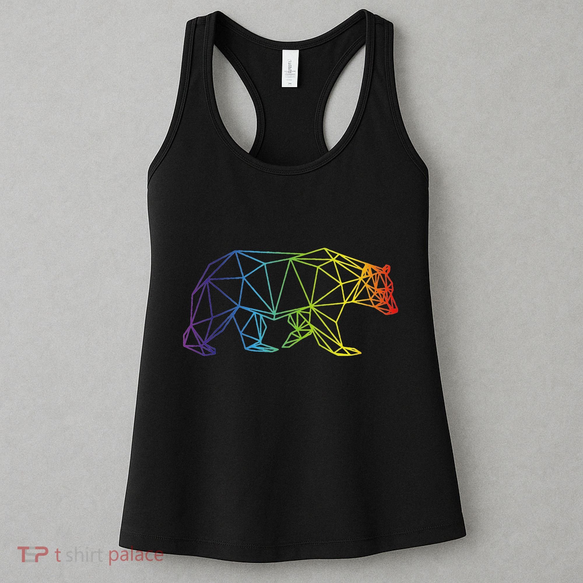 Geometric Bear Lgb Rainbow Flag Women's Tank Top