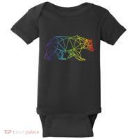 Geometric Bear Lgb Rainbow Flag Baby Bodysuit thumb 0