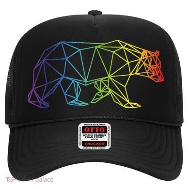 Geometric Bear Lgb Rainbow Flag Hat