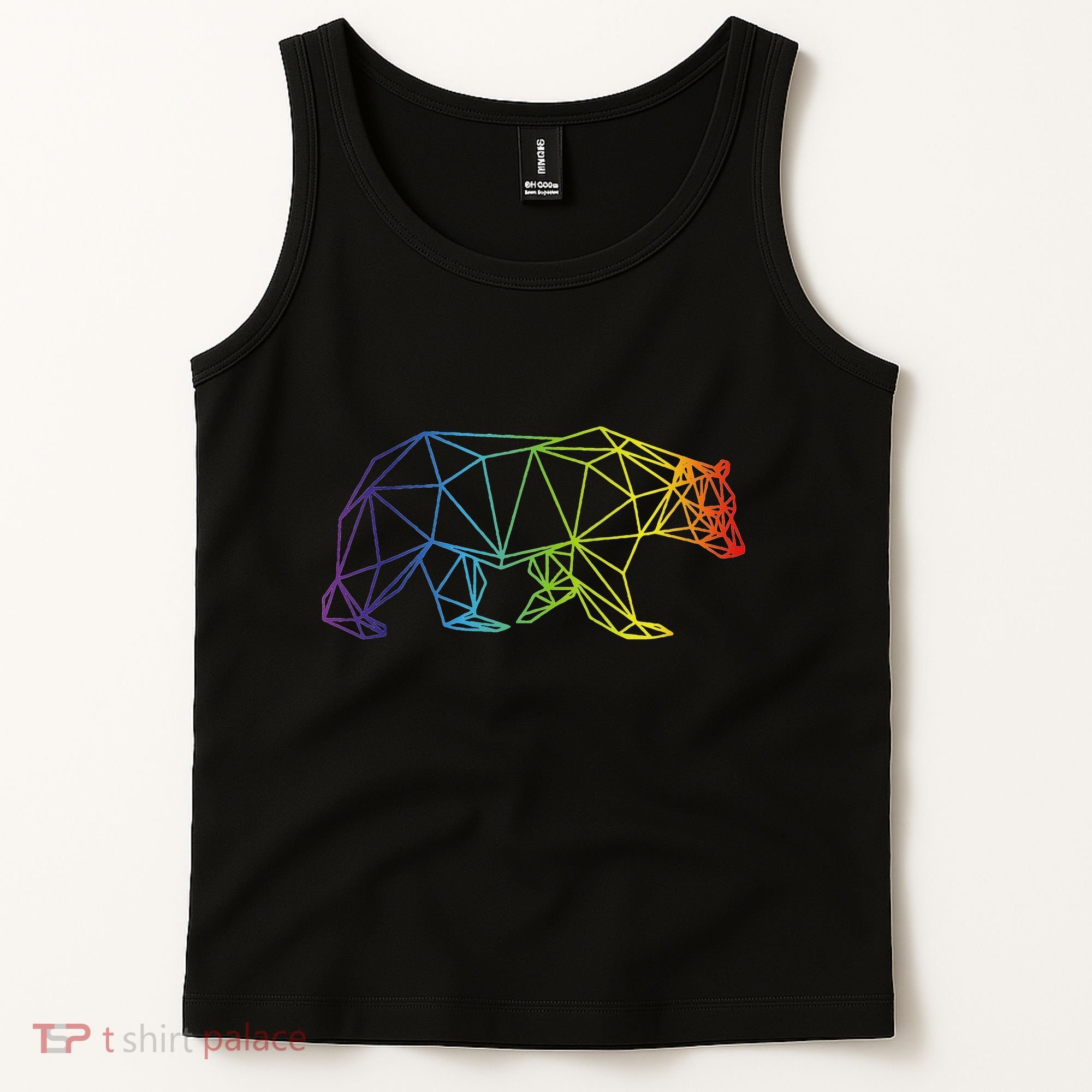 Geometric Bear Lgb Rainbow Flag Tank Top
