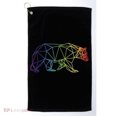 Geometric Bear Lgb Rainbow Flag Golf Towel