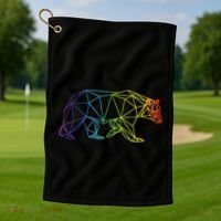 Geometric Bear Lgb Rainbow Flag Golf Towel thumb 1