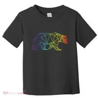 Geometric Bear Lgb Rainbow Flag Toddler T-Shirt thumb 0