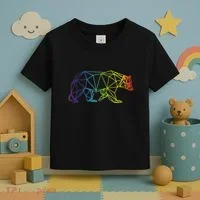 Geometric Bear Lgb Rainbow Flag Toddler T-Shirt thumb 3
