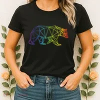 Geometric Bear Lgb Rainbow Flag Women's T-Shirt thumb 2