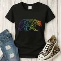 Geometric Bear Lgb Rainbow Flag Women's T-Shirt thumb 3
