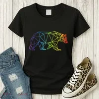 Geometric Bear Lgb Rainbow Flag Women's T-Shirt thumb 3