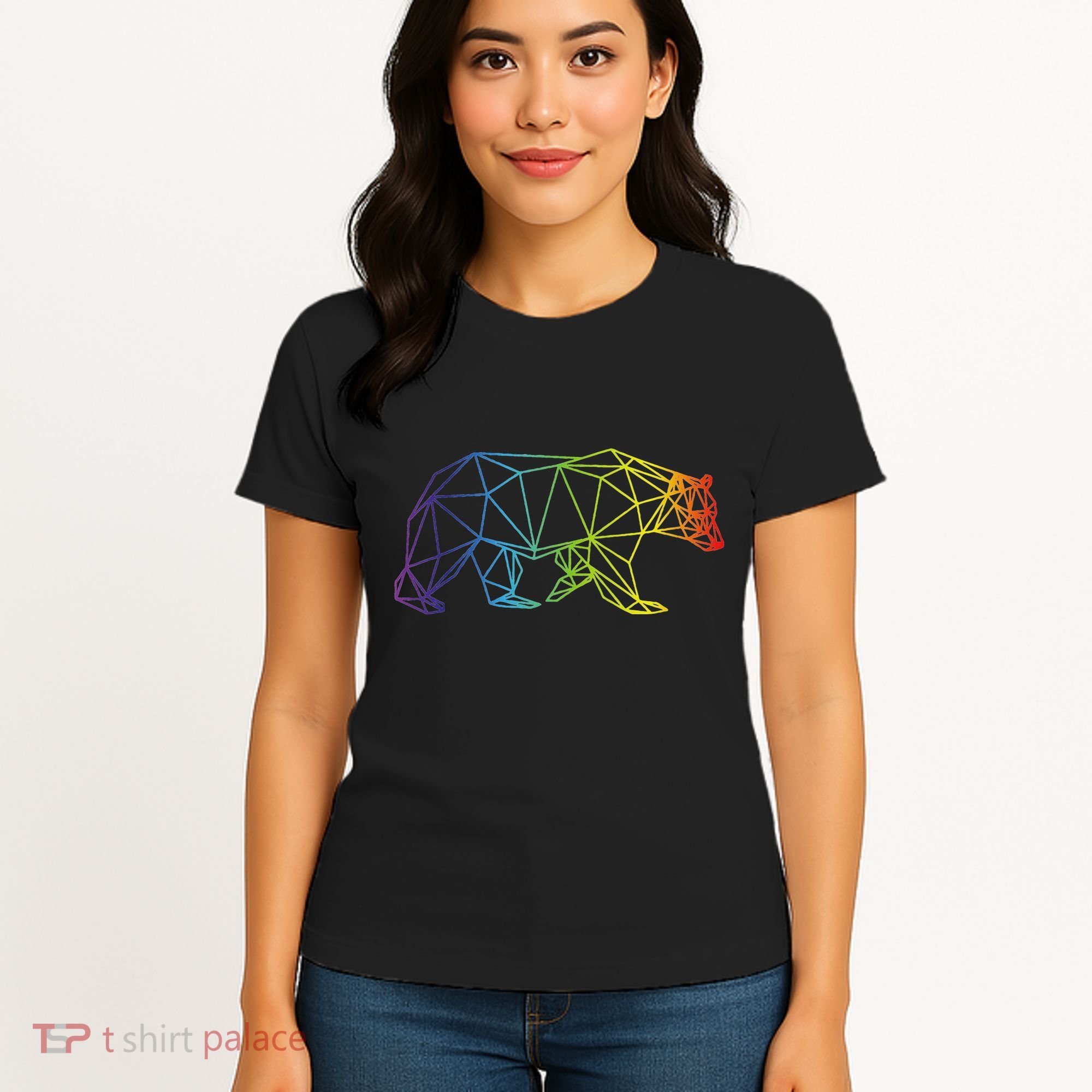 Geometric Bear Lgb Rainbow Flag Women's T-Shirt