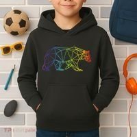 Geometric Bear Lgb Rainbow Flag Kids Hoodie thumb 2