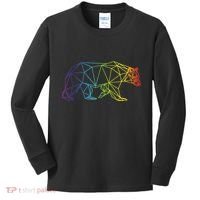Geometric Bear Lgb Rainbow Flag Kids Long Sleeve Shirt thumb 0