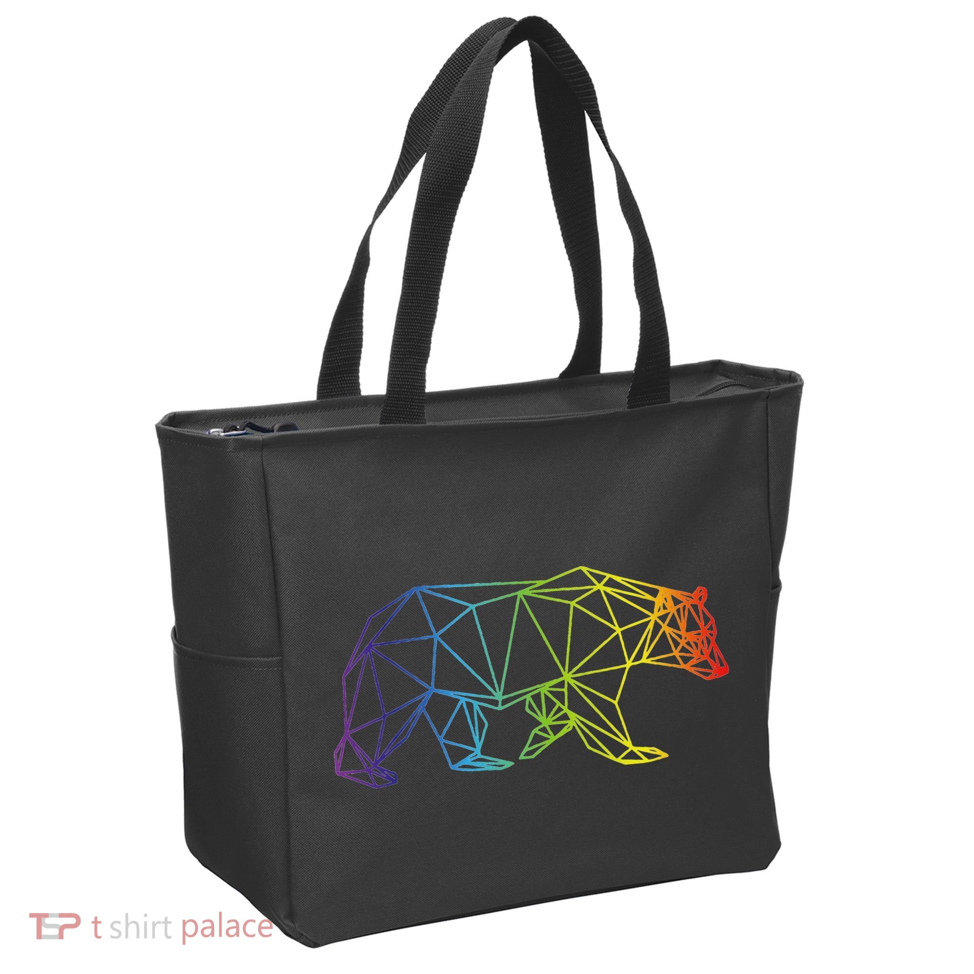 Geometric Bear Lgb Rainbow Flag Tote Bag