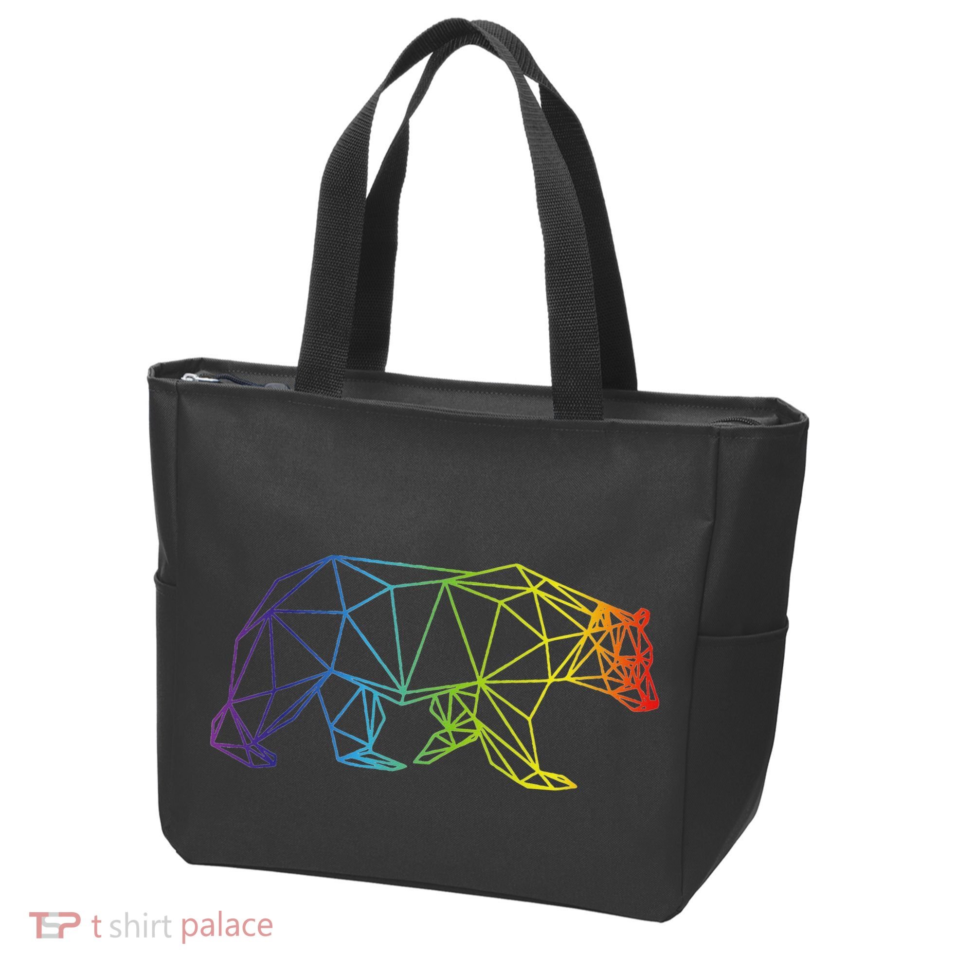 Geometric Bear Lgb Rainbow Flag Tote Bag