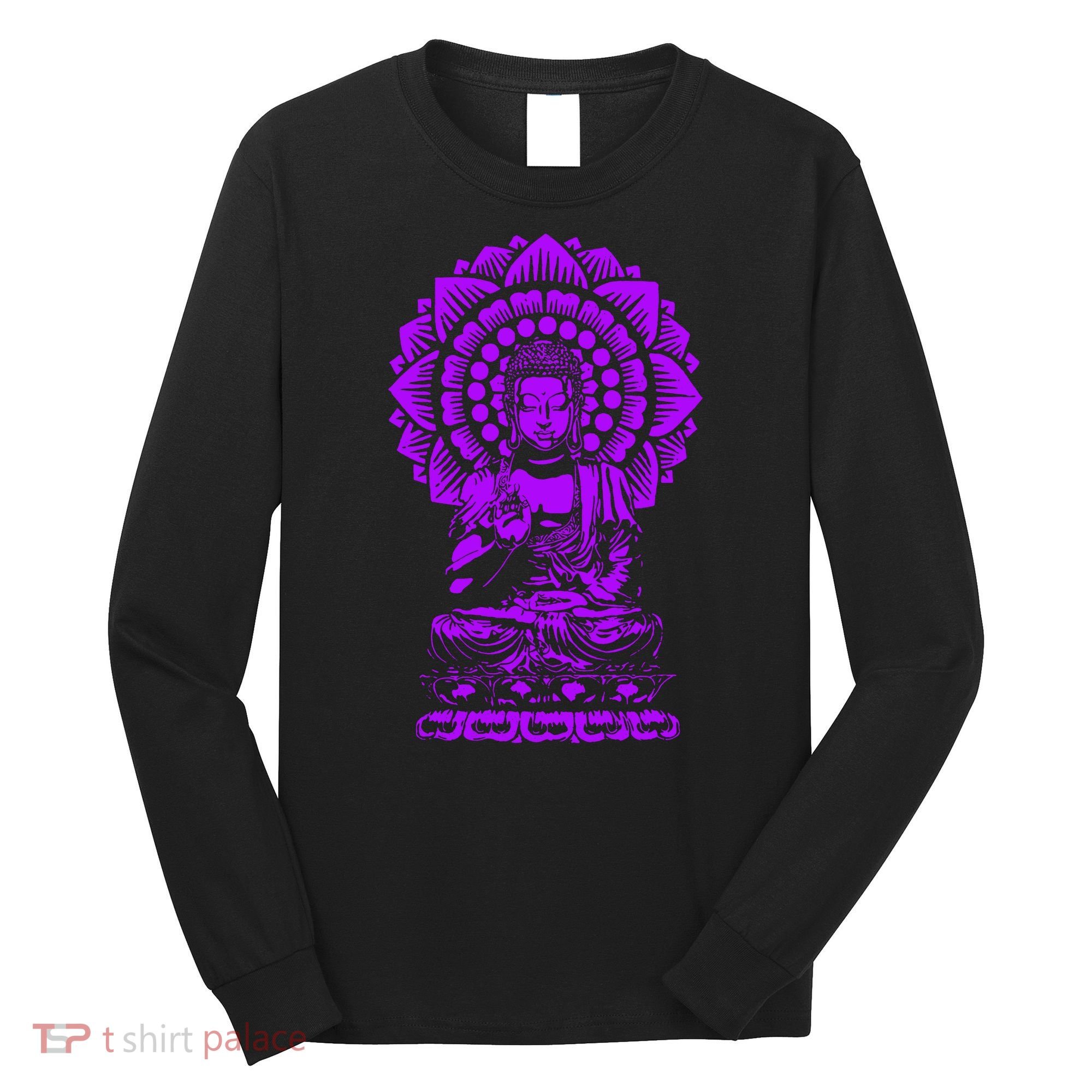 Golden Buddha Lotus Mandala Long Sleeve Shirt