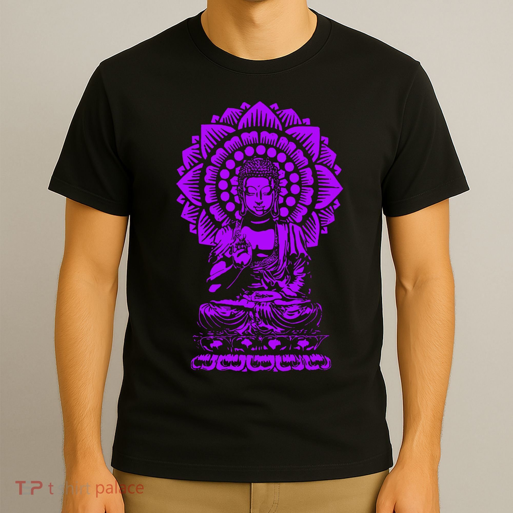 Golden Buddha Lotus Mandala T-Shirt