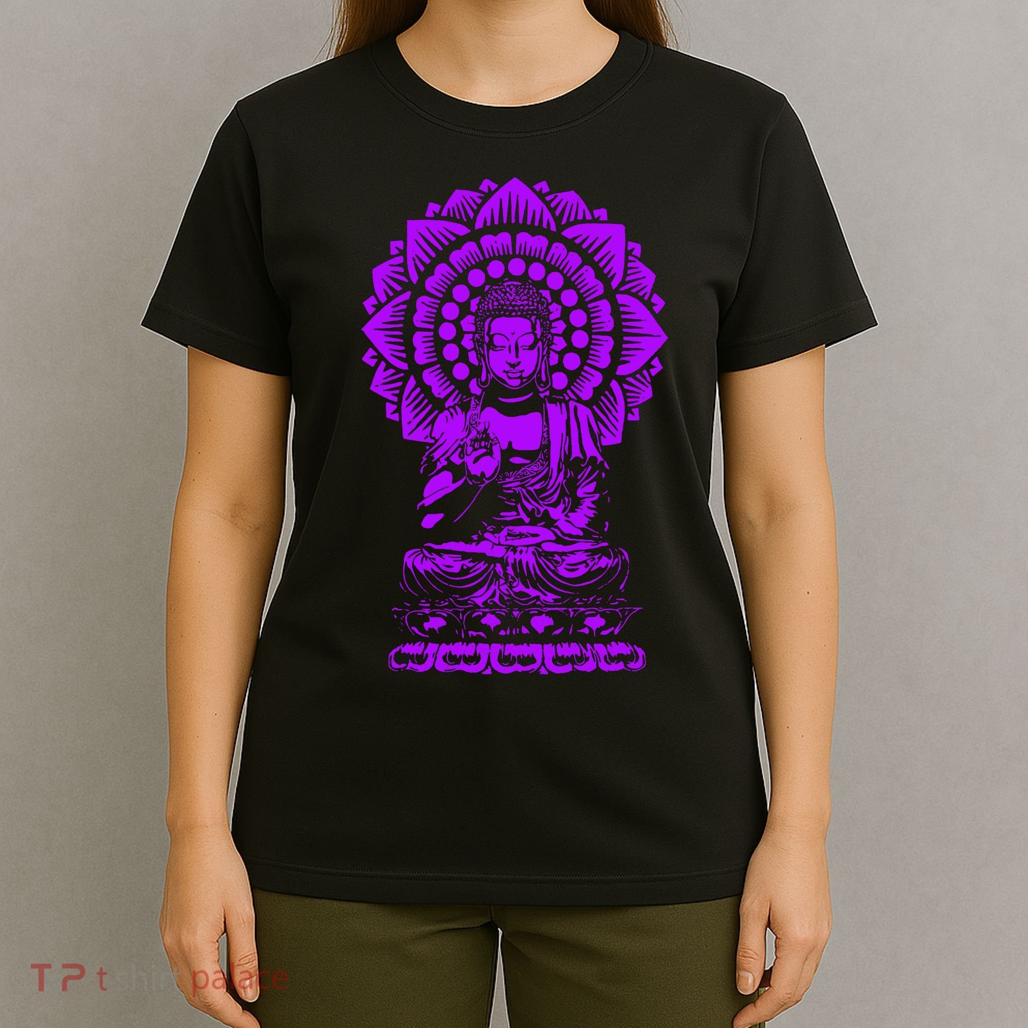 Golden Buddha Lotus Mandala T-Shirt