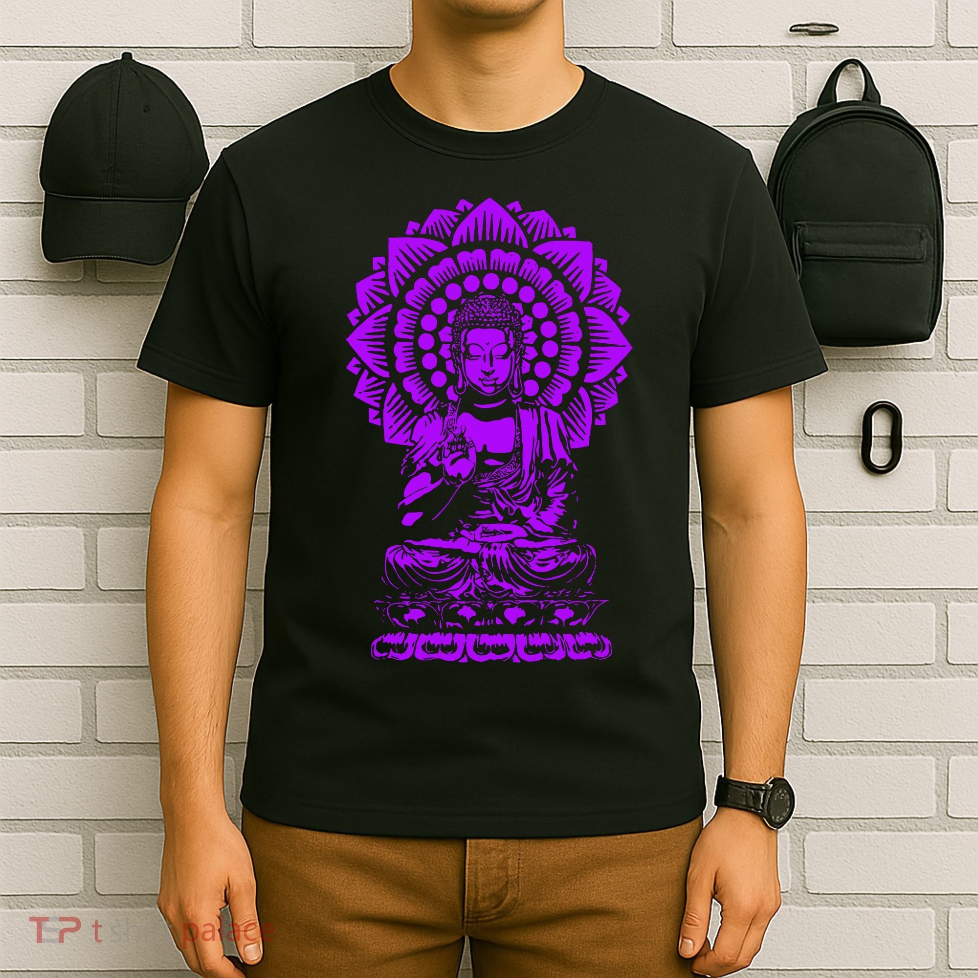 Golden Buddha Lotus Mandala T-Shirt