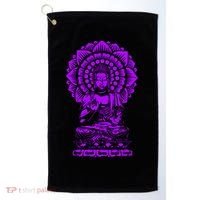 Golden Buddha Lotus Mandala Golf Towel thumb 0